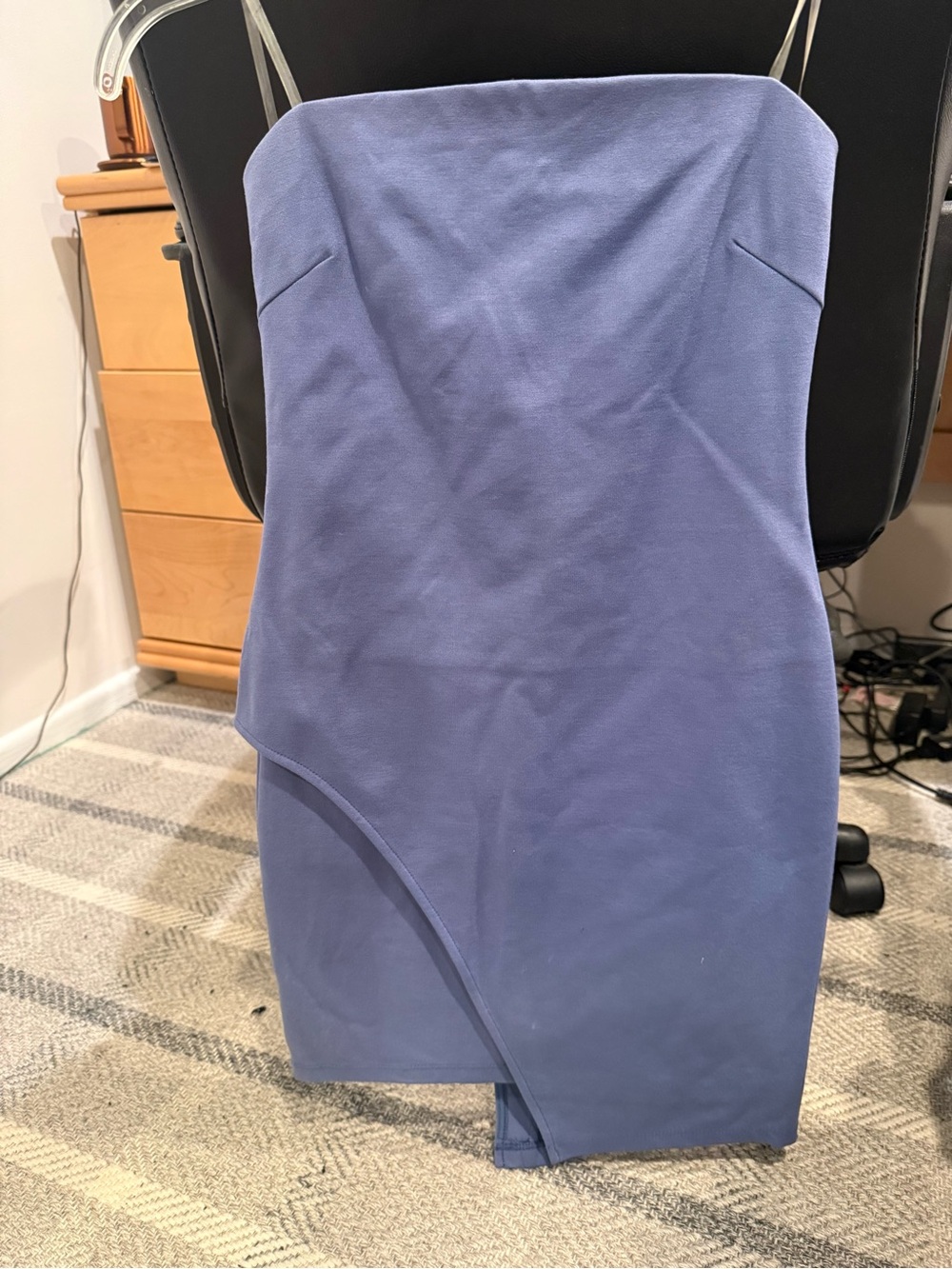 Strapless Blue Sheath Dress